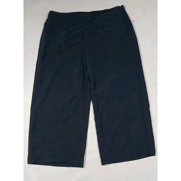 New J. Jill Wide Leg Cropped Pants Size Large Blue Modal Work Pull On $79 - Picture 1 of 10